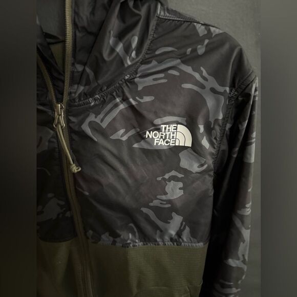 The Northface Full Zip Down Hooded Jacket Men's Size Small Green Black Multi - Picture 4 of 9